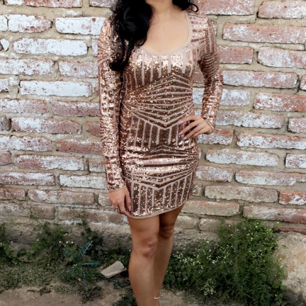Rose gold Bebe (2B) dress